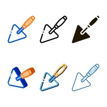 Plastering trowel icon vector series outline Stock Illustration