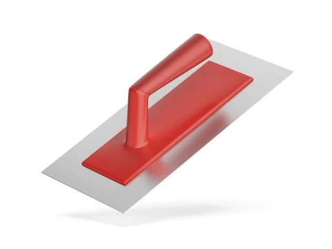 Plastering trowel with red plastic handle Illustration