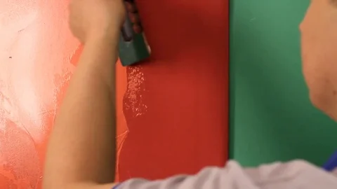 Plastering Wall Stock Footage 79916758