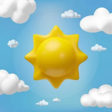Plastic 3d sunny weather Stock Illustration