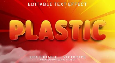 Plastic 3d vector text effect with modern style design Stock Illustration