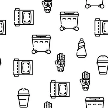 Plastic Accessories Vector Seamless Pattern Stock Illustration