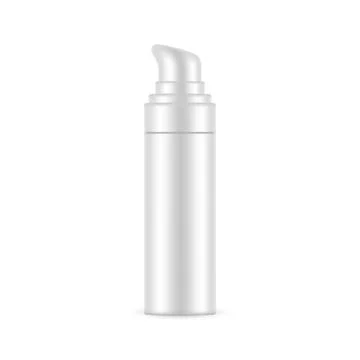 Plastic Airless Pump Bottle Mockup, Isolated on White Background Stock Illustration