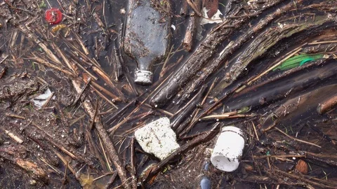 Plastic and micro-plastic pollution in surface water is major ecological threat Stock Footage 127031956