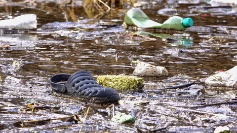 Plastic and micro-plastic pollution in surface water is major ecological threat Stock Footage 127031957
