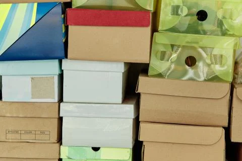 Plastic and Paper boxes Stock Photos
