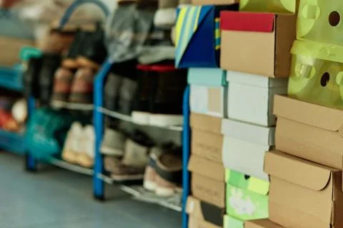 Plastic and Paper boxes Stock Photos