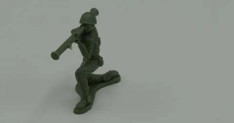 Plastic Army Man with Bazooka - Rotating Stock Footage 148177538