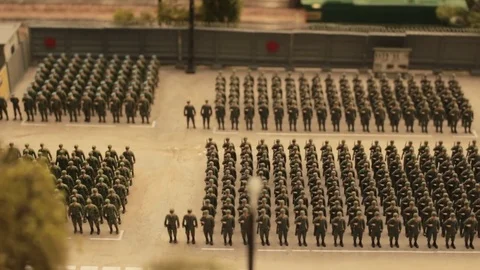 Plastic army men. Miniature Stock Footage 80647533