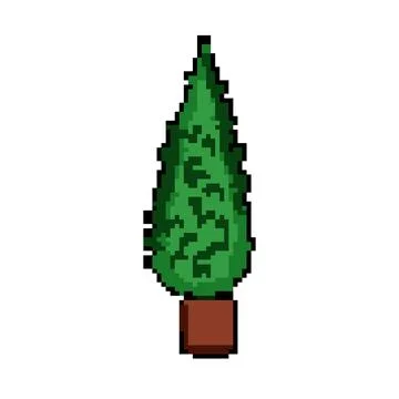 Plastic artificial plant pixel art vector illustration Stock Illustration