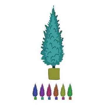 Plastic artificial plant vector cartoon graphic Stock Illustration