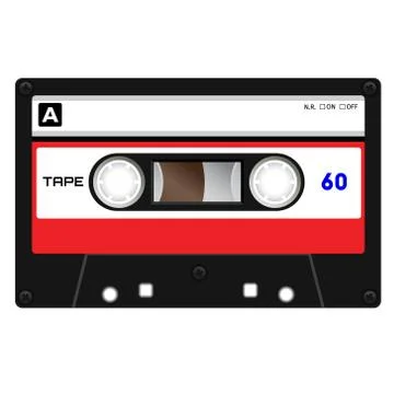 Plastic audio cassette tape Stock Illustration