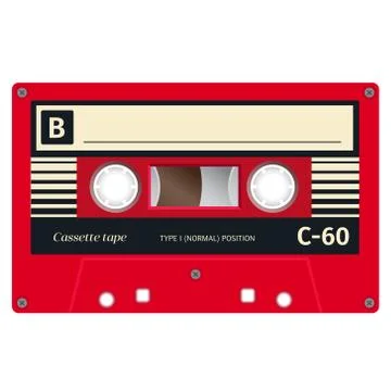 Plastic audio cassette tape Illustrazione stock
