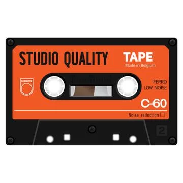 Plastic audio cassette tape 스톡 일러스트