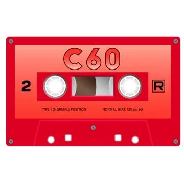 Plastic audio cassette tape Illustrazione stock