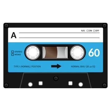 Plastic audio cassette tape 스톡 일러스트