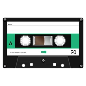 Plastic audio cassette tape 스톡 일러스트