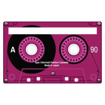 Plastic audio cassette tape Illustrazione stock