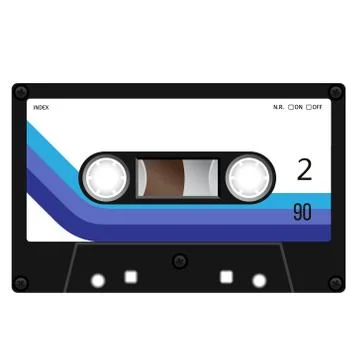 Plastic audio cassette tape Illustrazione stock