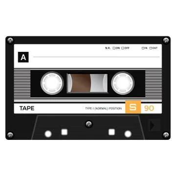 Plastic audio cassette tape Illustrazione stock