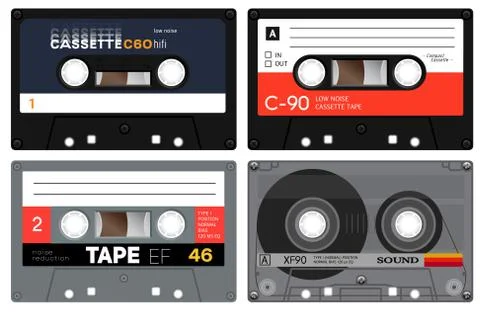 Plastic audio cassette tapes Illustrazione stock
