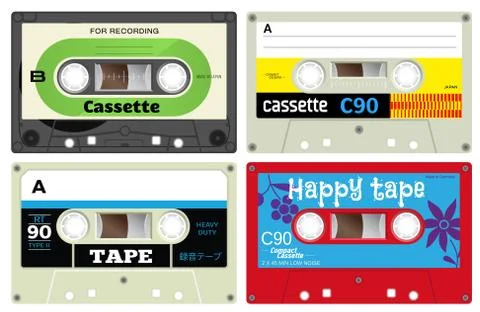 Plastic audio cassette tapes Stockillustratie