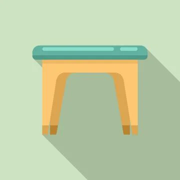 Plastic backless chair icon, flat style Stockillustratie