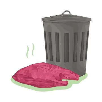 Plastic Bag And Trash Bin Illustration Stock Illustration