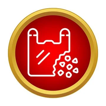 Plastic bag breaking down into microplastic particles Stock Illustration
