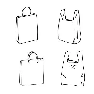 Plastic bag cartoon vector and illustration plastic bag vector Stock Illustration