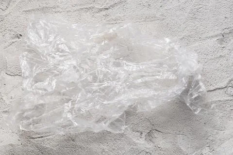 Plastic bag on a dark slate Stock Photos