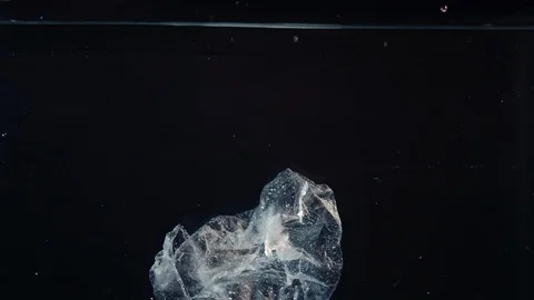 Plastic bag in dark water, slow motion, water pollution, 4k video Video stock 100379907