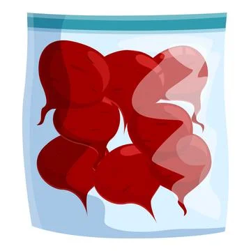 Plastic bag full of beetroots being preserved for winter Stock Illustration