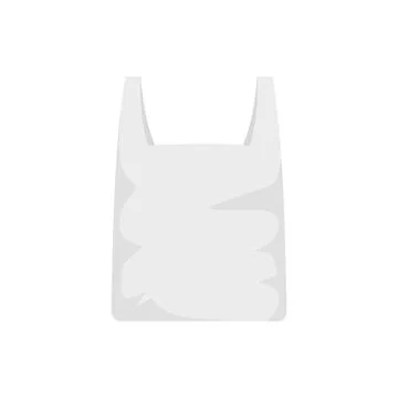 Plastic bag icon flat isolated vector Stock Illustration