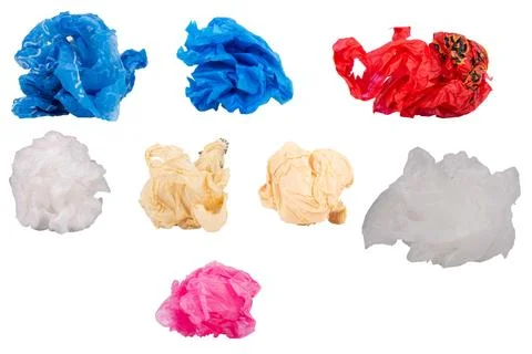 Plastic bag isolated on white background crumpled Stock Photos