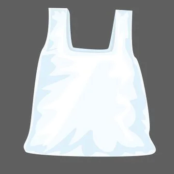 Plastic bag with mockup with front view. Cartoon color style vector illustration Stock Illustration