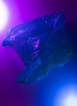 Plastic bag in neon rays Stock Photos