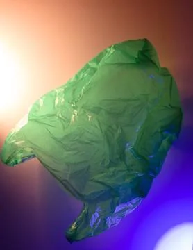 Plastic bag in neon rays Stock Photos