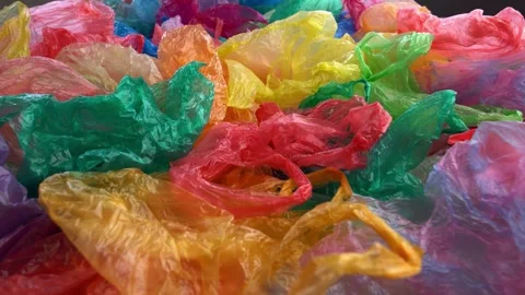 Plastic Bag Pollution. The negative environmental effects of plastic shopping Video stock 290136340