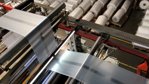 Plastic bag production Video stock 113278119