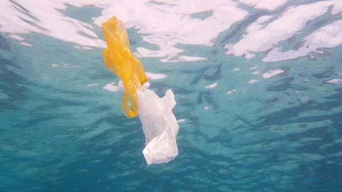 Plastic bag in the sea. Stock Footage 122429871
