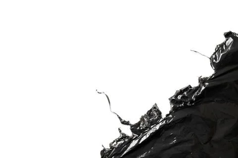 Plastic bag texture. Wrap transparent dark cellophane isolated on white backg Stock Photos