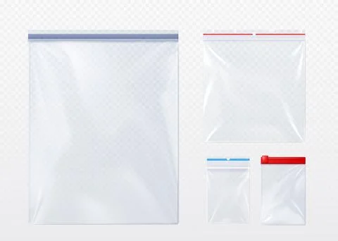 Plastic bag with zip locker mockup. Stock Illustration