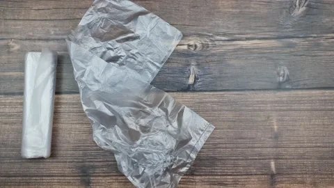 The Plastic bags. Plastic packaging. Man and plastic bags. Stock Footage 161839981