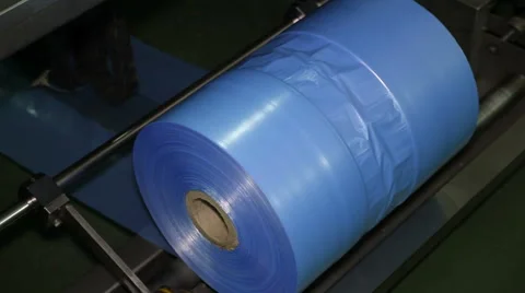 Plastic Bags on a Roll in The Production Stock-Footage 54028253