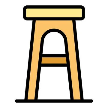 Plastic bar stool icon vector flat Stock Illustration