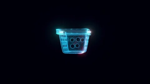 Plastic Basket hologram 4k Stock Footage 149302980