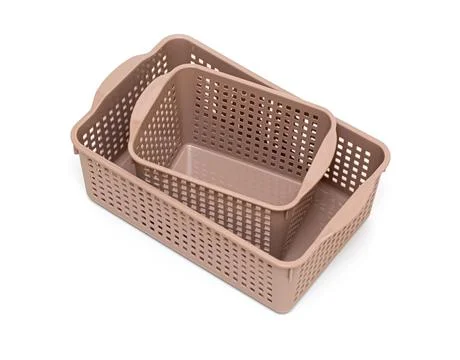 Plastic baskets isolated Stock Photos