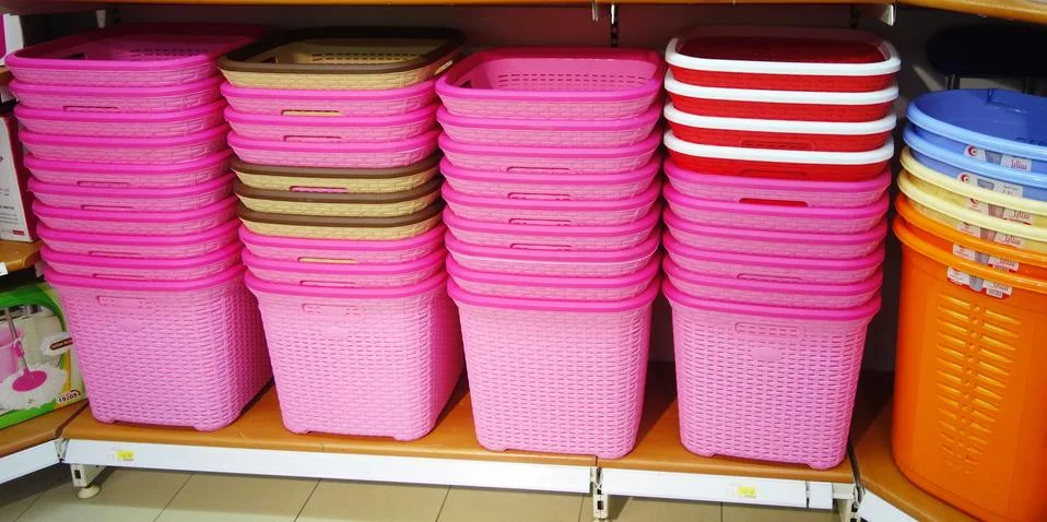 Plastic baskets Stock Photos