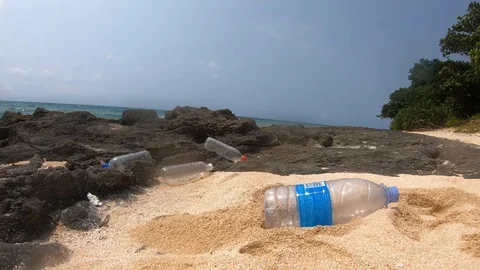 Plastic beach and the human waste. Stock Footage 106648761